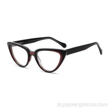 Bom moldura óptica, formato de olho de gato acetato de material preto óculos pretos